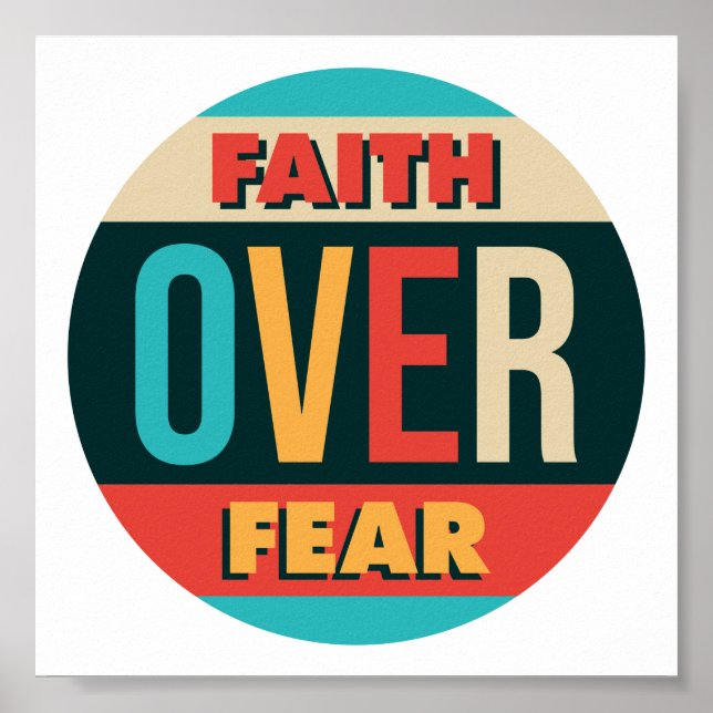 Póster Cita motivacional de Faith Over Fear (Frente)