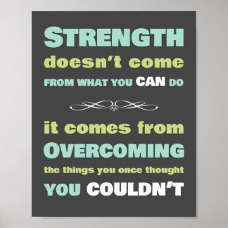 Póster Cita motivacional de fuerza