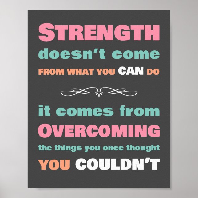Póster Cita motivacional de fuerza (Frente)