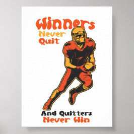 Póster Cita Motivacional de Fútbol: Los Ganadores Nunca A
