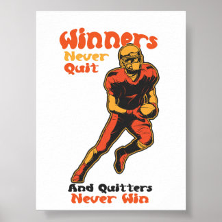 Póster Cita Motivacional de Fútbol: Los Ganadores Nunca A