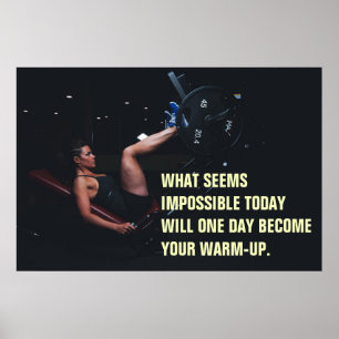 Póster Cita Motivacional de Gimnasio para Chicas que Entr
