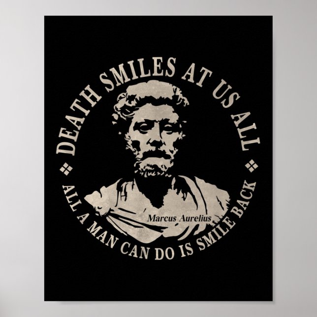 Póster Cita Motivacional De Marcus Aurelius Sobre La Mort (Frente)