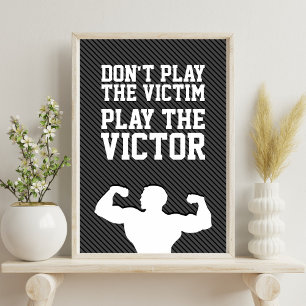 Póster Cita Motivacional de Tipografía de Logro Ganador