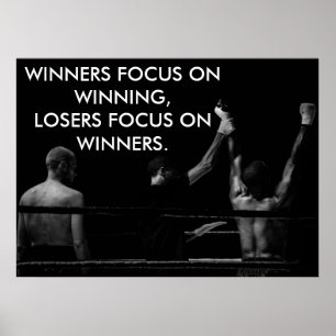 Póster Cita Motivacional de Victoria en el Ring de Boxeo