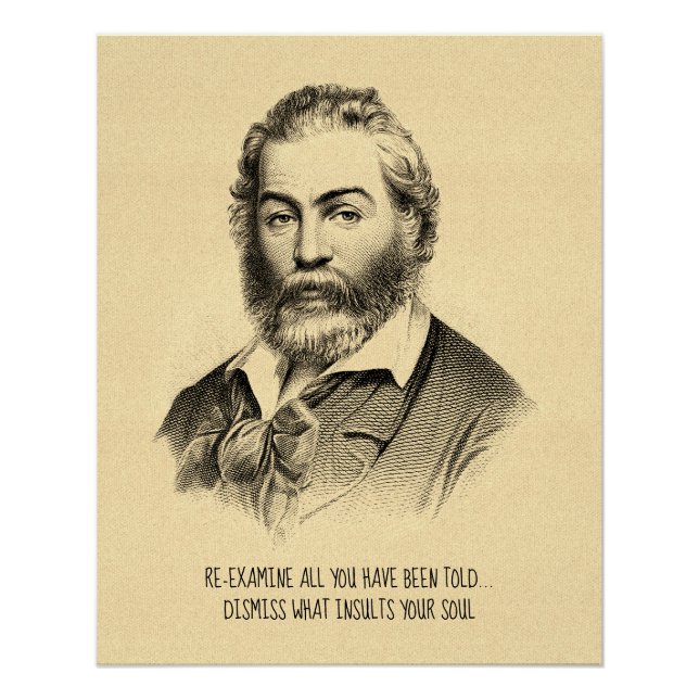 Póster Cita motivacional de Whitman "Re-examinar" (Anverso)