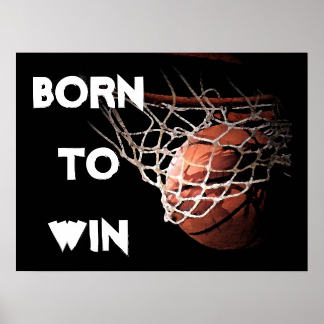 Póster Cita motivacional diciendo que nació el básquetbol (Frente)