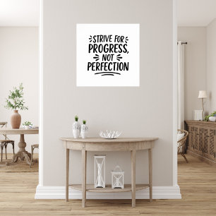 Póster Cita motivacional en blanco y negro 