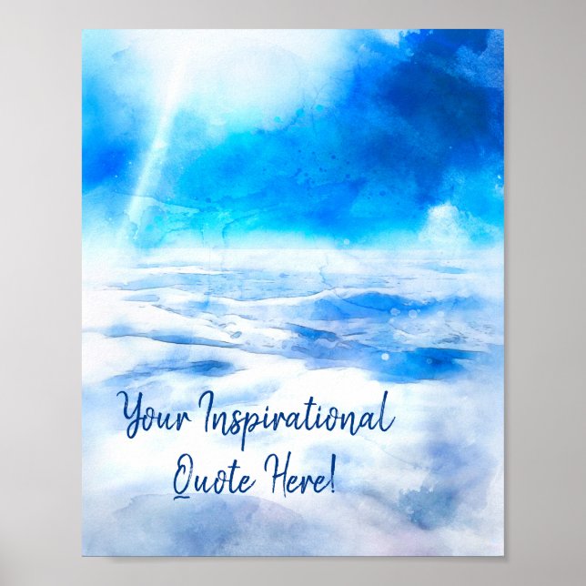 Póster Cita motivacional inspiradora - Cielo azul (Frente)