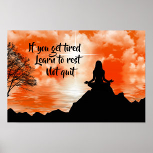 Póster Cita motivacional inspiradora: Descansa, no te rin