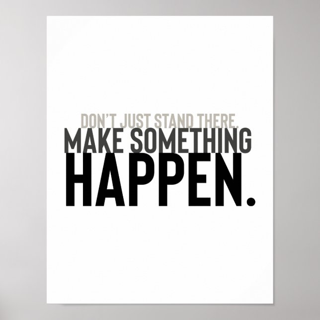 Póster Cita motivacional La tipografía no se sostiene (Frente)