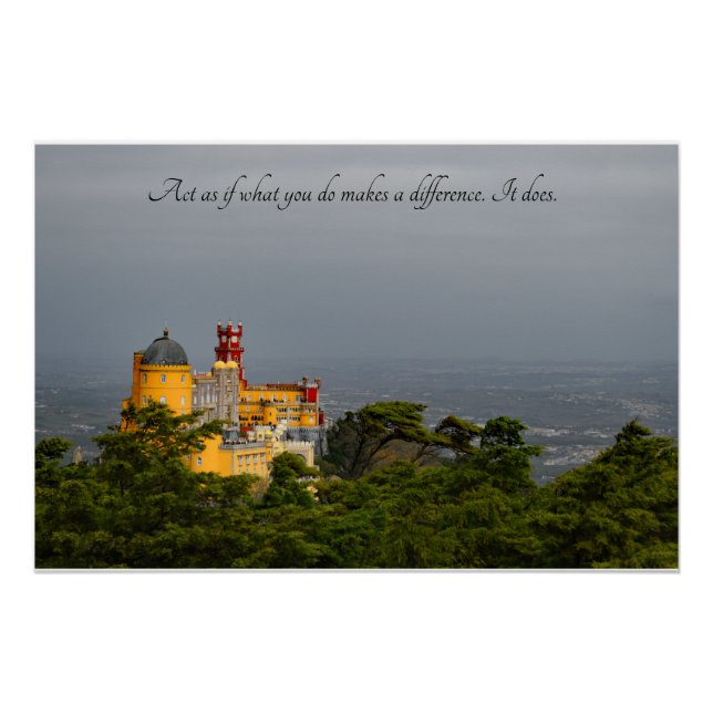 Póster Cita motivacional- Palacio Pena Sintra, Portugal (Anverso)