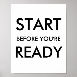 Póster Cita Motivacional para Empezar Antes de Estar List