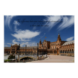 Póster Cita motivacional- Plaza De España, Sevilla