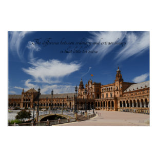 Póster Cita motivacional- Plaza De España, Sevilla
