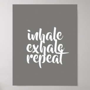 Póster cita motivacional poster inhalación exhale repetic