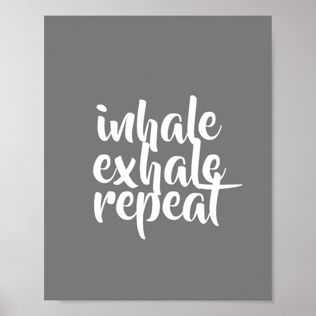 Póster cita motivacional poster inhalación exhale repetic (Frente)