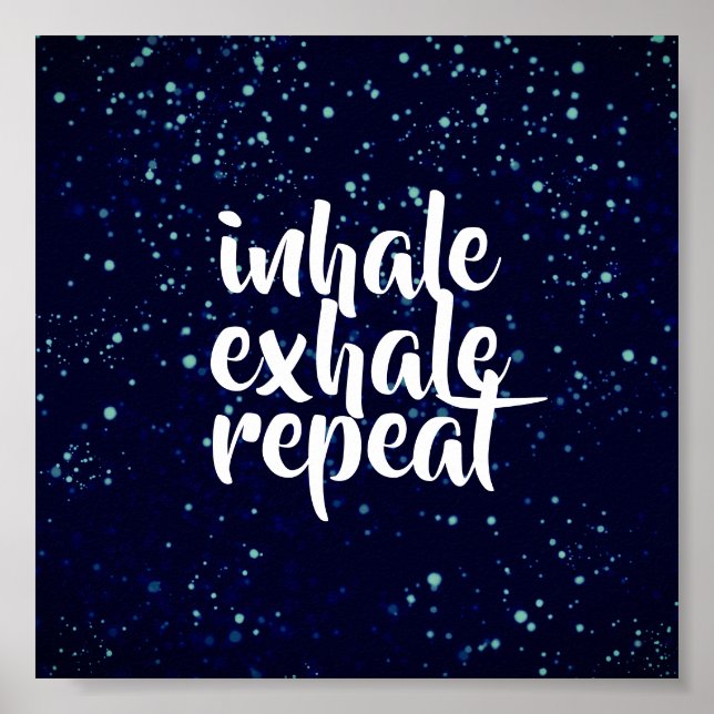 Póster cita motivacional poster inhalación exhale repetic (Frente)