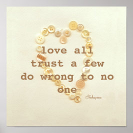 Póster Cita motivacional poster sobre amor con corazón