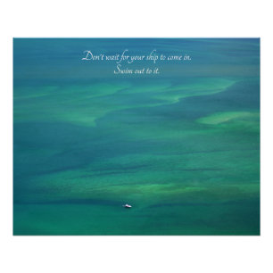 Póster Cita motivacional - Praia Da Arribada, Portugal