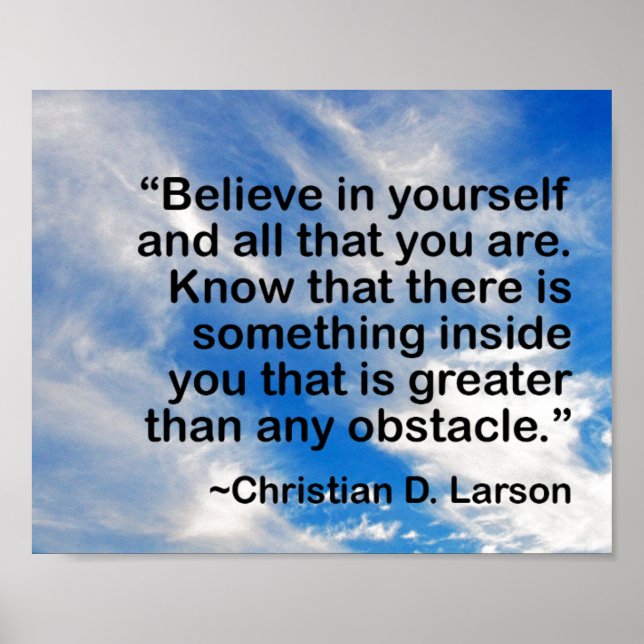 Póster Cita motivacional que nunca deja de creer en ti mi (Frente)