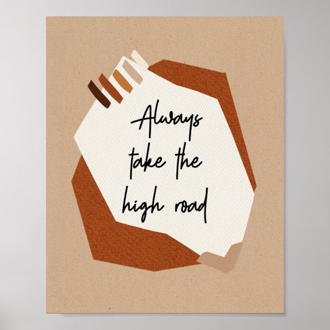 Póster Cita motivacional Resumen Boho moderno (Frente)