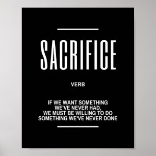 Póster Cita motivacional sobre el sacrificio