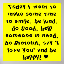 Póster Cita motivadora amarilla brillante divertida