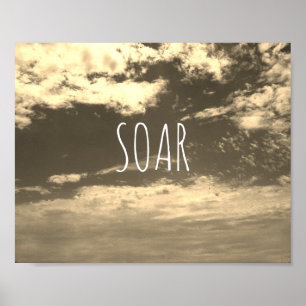 Póster cita motivadora cielo poster y nubes