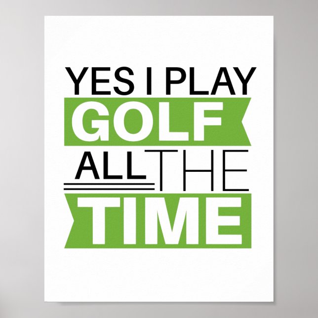 Póster cita motivadora de amante del golf diciendo (Frente)