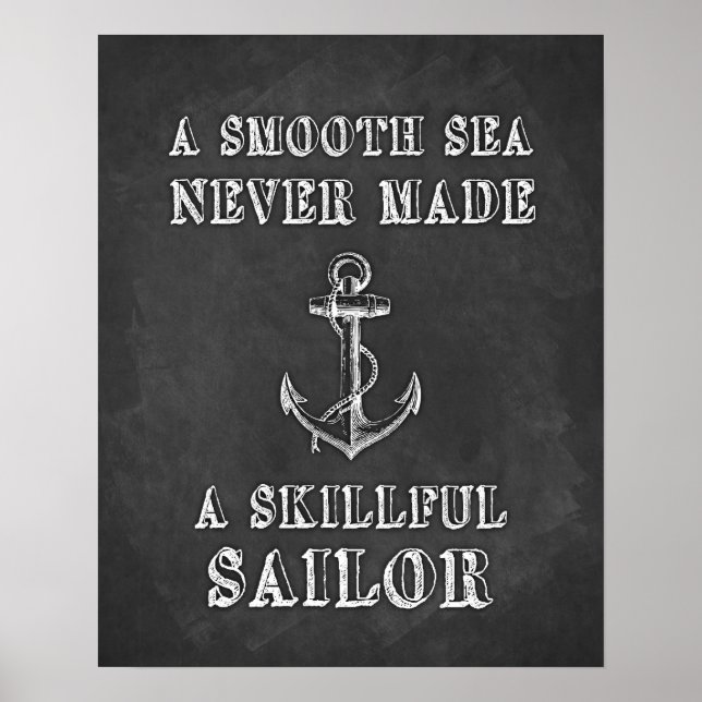 Póster Cita motivadora de Chalkboard Sailor poster (Frente)