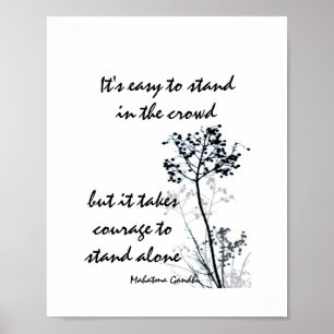 Póster cita motivadora de Gandhi en blanco y negro