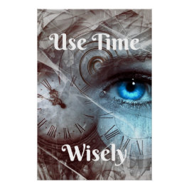 Póster Cita motivadora de tiempo estilo Steampunk