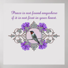 Póster Cita motivadora inspiradora y colibrí