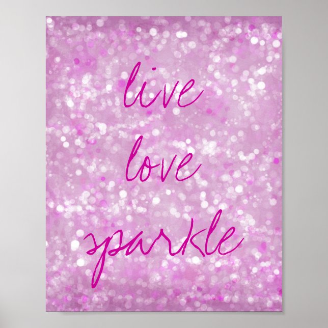 Póster Cita motivadora Live Love Sparkle (Frente)
