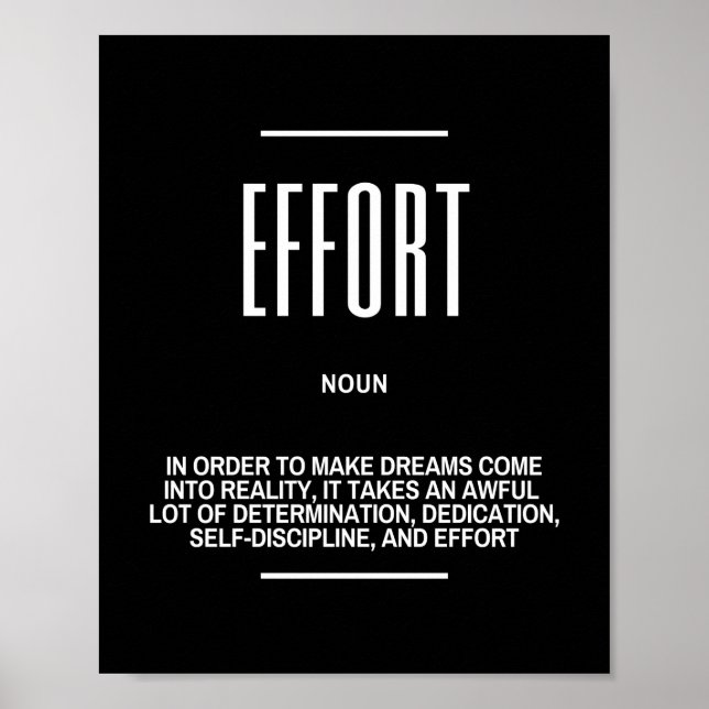 Póster Cita Motivadora Sobre El Esfuerzo (Frente)