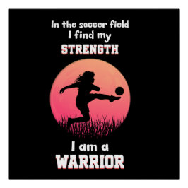 Póster Cita motivadora sobre el fútbol de chica