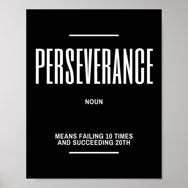 Póster Cita Motivadora Sobre La Perseverancia (Frente)