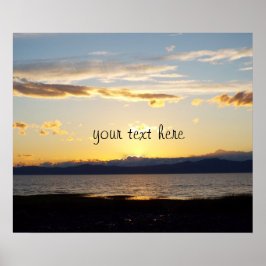 Póster Cita motivadora y bello atardecer