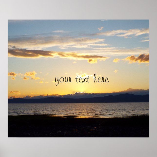 Póster Cita motivadora y bello atardecer (Frente)