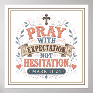 Póster Cita para Orar Con Expectativa No Hesitación