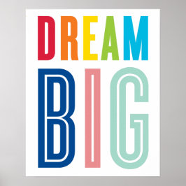 Póster CITA PARA SOÑAR GRANDE tipografía moderna colores