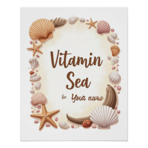 Póster Cita personalizada de “Vitamin Sea” con nombre