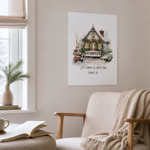 Póster Cita personalizada Escena de invierno nórdico Feli