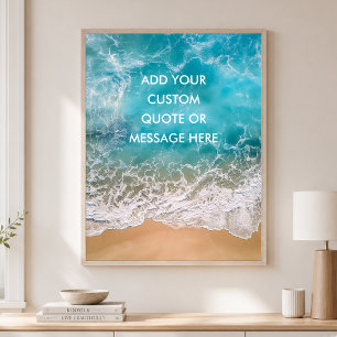 Póster Cita Personalizada – Playa de Océano Turquesa
