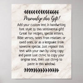 Póster Cita personalizado diciendo carta Keepsake persona