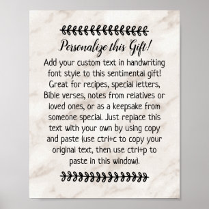 Póster Cita personalizado diciendo carta Keepsake persona