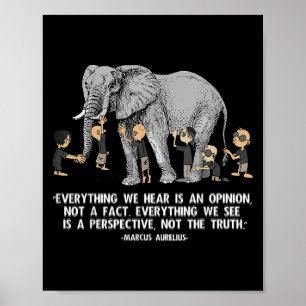 Póster Cita Perspectiva Marcus Aurelius Elephant Illustr