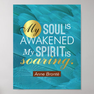 Póster Cita poema de Anne Bronte - Mi alma está despertad
