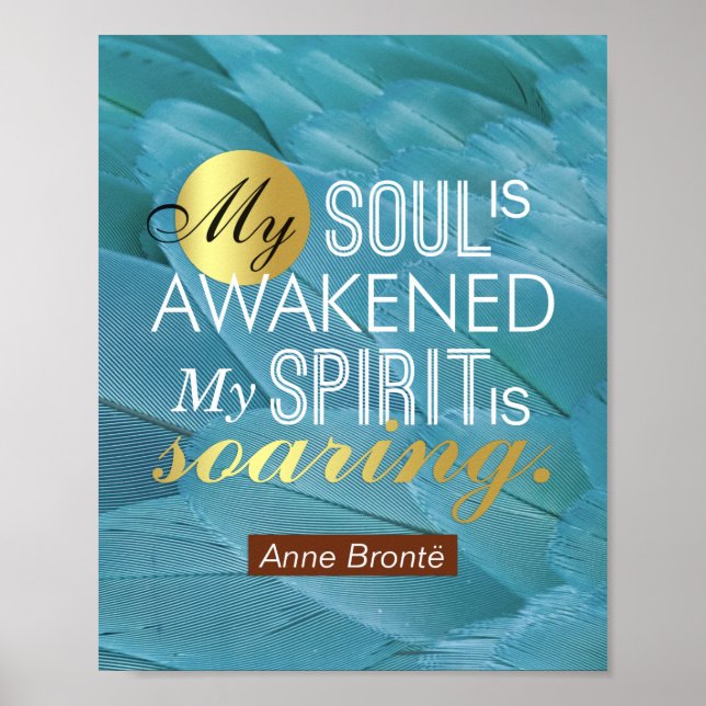 Póster Cita poema de Anne Bronte - Mi alma está despertad (Frente)